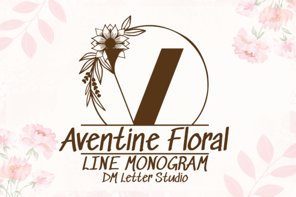 Aventine Floral Line Monogram: Elegance Meets Nature in Typography