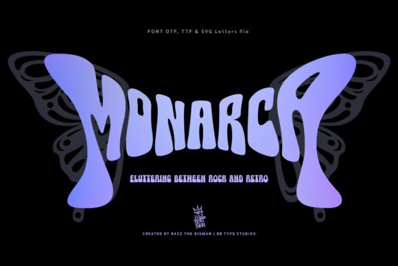 Monarca: A Bold Display Font with a Psychedelic Retro Vibe